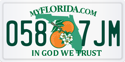 FL license plate 0587JM