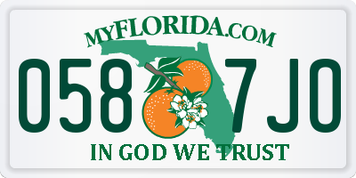 FL license plate 0587JO