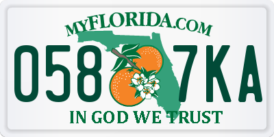 FL license plate 0587KA