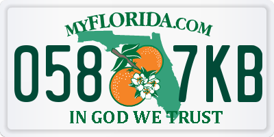 FL license plate 0587KB