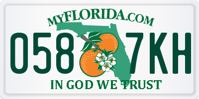 FL license plate 0587KH