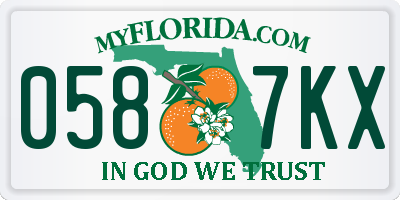 FL license plate 0587KX