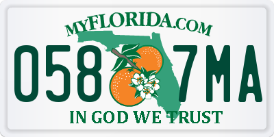 FL license plate 0587MA