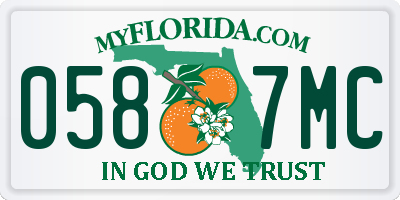 FL license plate 0587MC