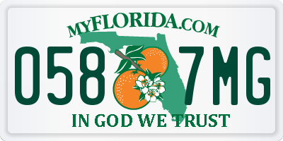 FL license plate 0587MG