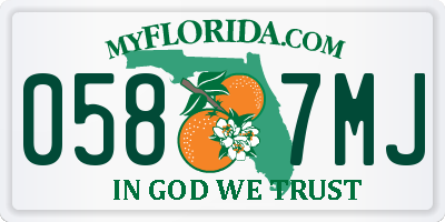 FL license plate 0587MJ