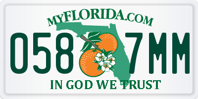 FL license plate 0587MM