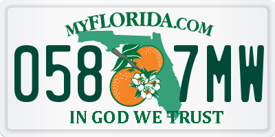 FL license plate 0587MW