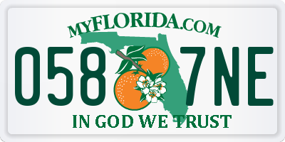 FL license plate 0587NE