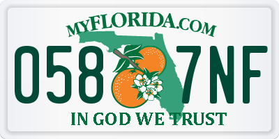 FL license plate 0587NF