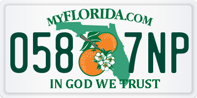 FL license plate 0587NP
