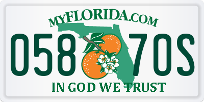 FL license plate 0587OS