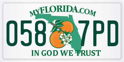 FL license plate 0587PD