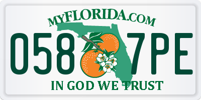 FL license plate 0587PE