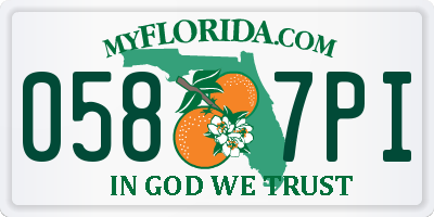 FL license plate 0587PI