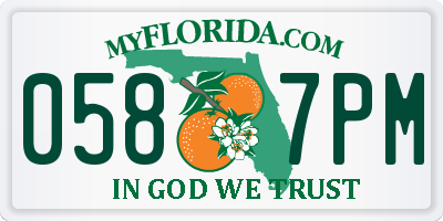 FL license plate 0587PM
