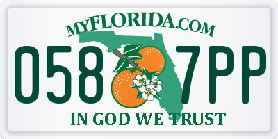 FL license plate 0587PP