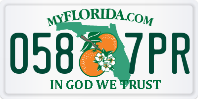 FL license plate 0587PR