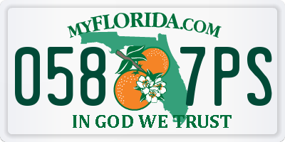 FL license plate 0587PS