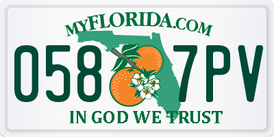 FL license plate 0587PV