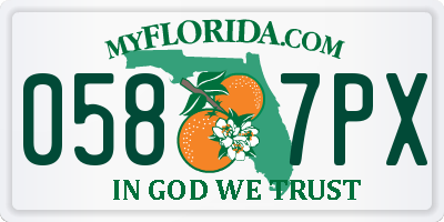 FL license plate 0587PX
