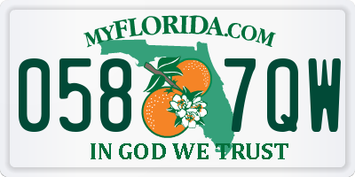 FL license plate 0587QW