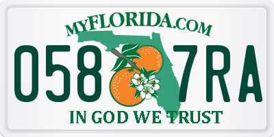FL license plate 0587RA