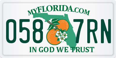 FL license plate 0587RN