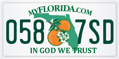 FL license plate 0587SD
