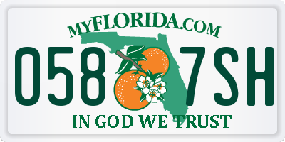 FL license plate 0587SH
