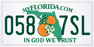 FL license plate 0587SL