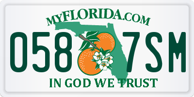 FL license plate 0587SM