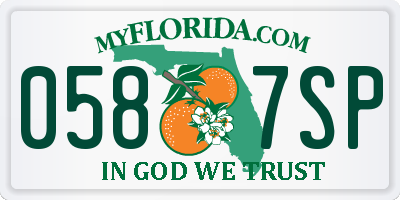 FL license plate 0587SP
