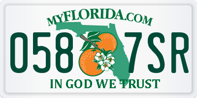 FL license plate 0587SR
