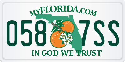 FL license plate 0587SS
