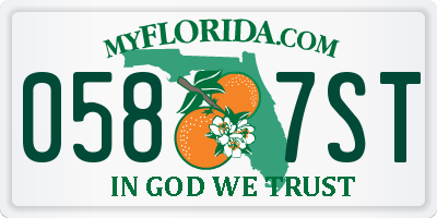 FL license plate 0587ST