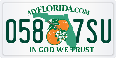 FL license plate 0587SU