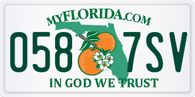 FL license plate 0587SV