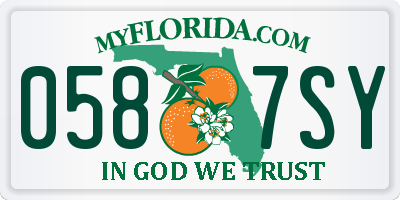 FL license plate 0587SY