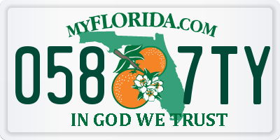 FL license plate 0587TY