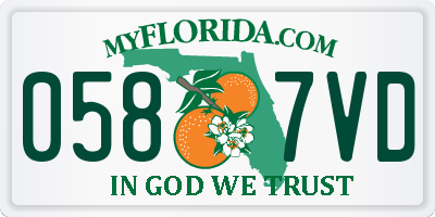 FL license plate 0587VD