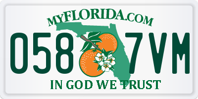 FL license plate 0587VM