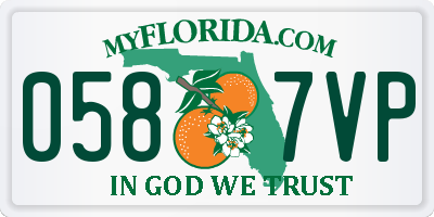 FL license plate 0587VP