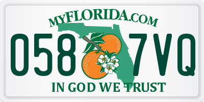 FL license plate 0587VQ