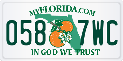 FL license plate 0587WC