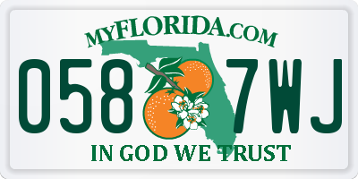 FL license plate 0587WJ