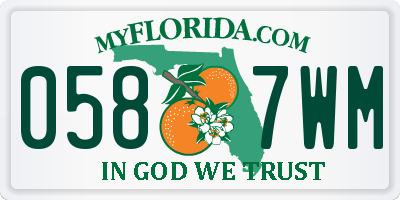 FL license plate 0587WM