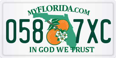 FL license plate 0587XC