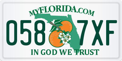 FL license plate 0587XF