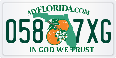 FL license plate 0587XG